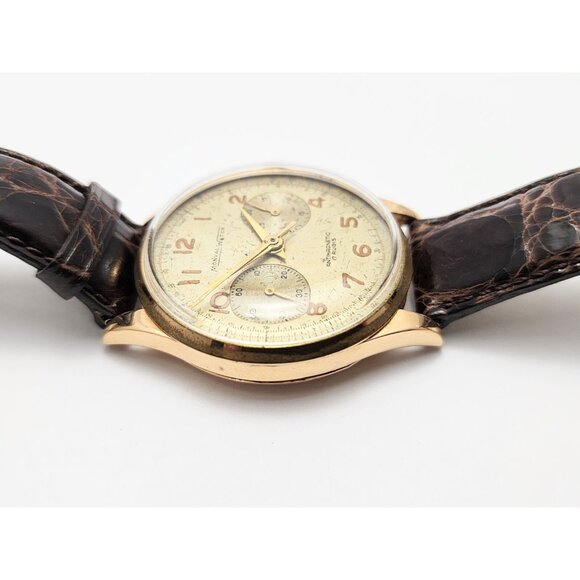 Vintage Monval 18K Rose Gold 37mm 17J Antimagnetic Chronograph Swiss Watch - Picture 12 of 16
